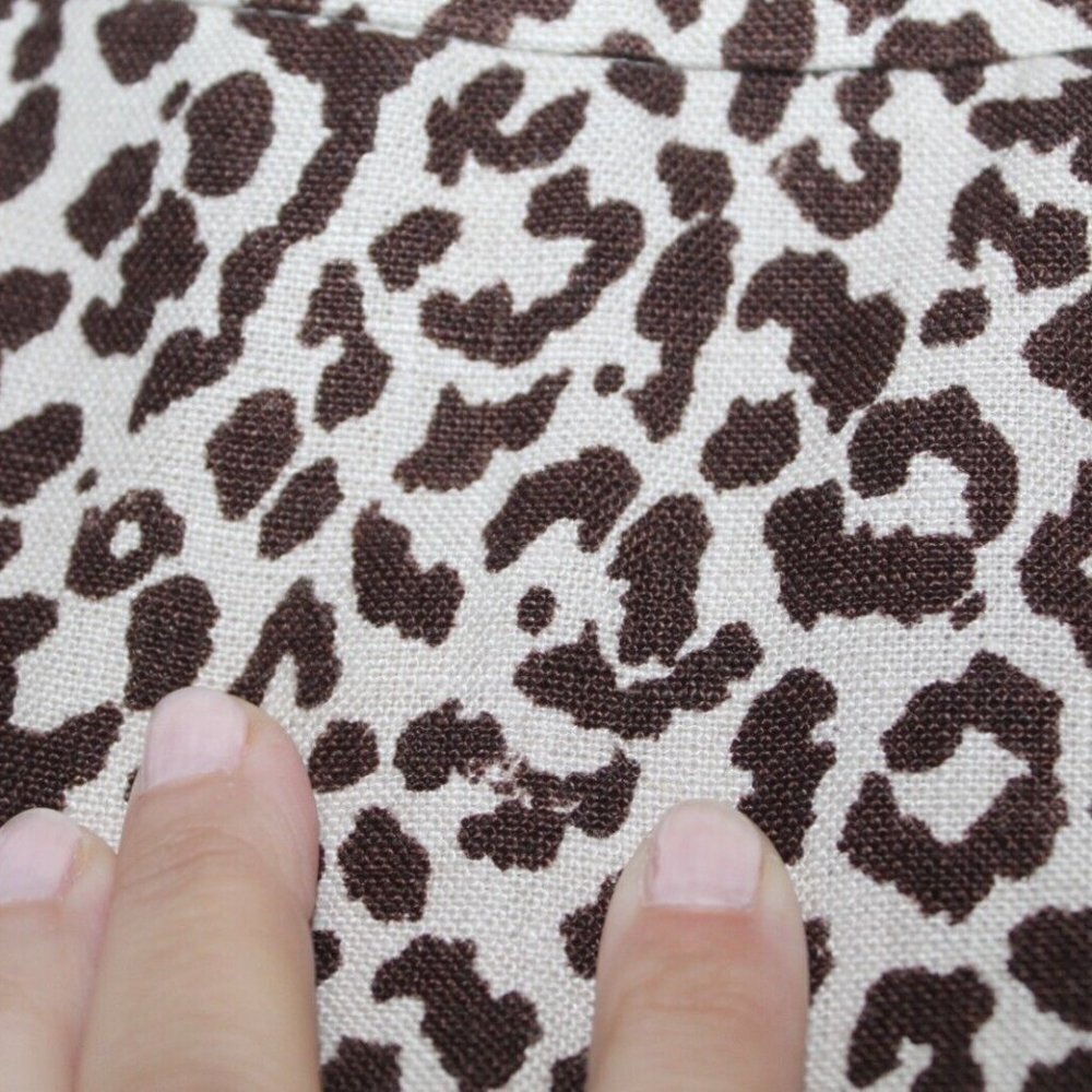 J.Crew womens pencil skirt size 6 animal print knee length linen blend career - Picture 6 of 10